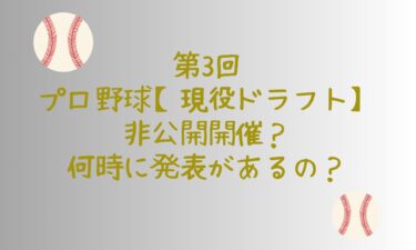 第3回プロ野球「現役ドラフト」は非公開開催？何時に発表があるの？