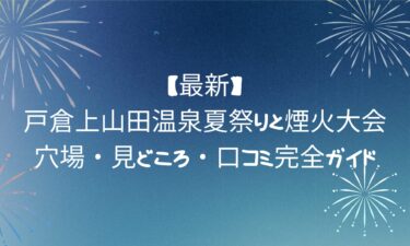 戸倉上山田温泉夏祭りと煙火大会｜穴場・見どころ・口コミ完全ガイド