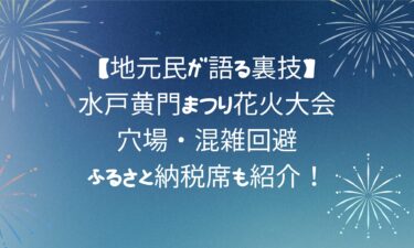 【地元民が語る裏技】水戸黄門まつり花火大会｜穴場・混雑回避・ふるさと納税席も紹介！