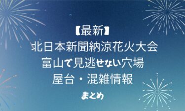 【最新】北日本新聞納涼花火大会！富山で見逃せない穴場・屋台・混雑情報まとめ