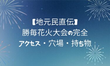 【地元民直伝】 勝毎花火大会の完全ガイド｜アクセス・穴場・持ち物