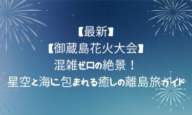 【御蔵島花火大会】混雑ゼロの絶景！星空と海に包まれる癒しの離島旅ガイド