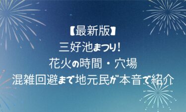 三好池まつり！花火の時間・穴場・混雑回避まで地元民が本音で紹介