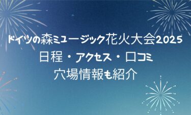 ドイツの森ミュージック花火大会2025！日程・アクセス・口コミ・穴場情報も紹介
