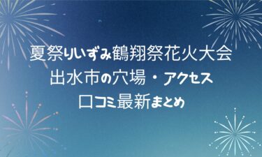 夏祭りいずみ鶴翔祭花火大会2025！出水市の穴場・アクセス・口コミ