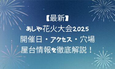 【最新】あしや花火大会2025の開催日・アクセス・穴場・屋台情報を徹底解説！