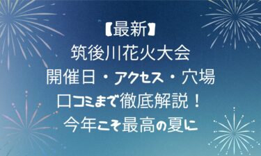 【最新】筑後川花火大会！開催日・アクセス・穴場・口コミまで徹底解説！今年こそ最高の夏に