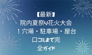 院内夏祭り花火大会2025！穴場・駐車場・屋台・口コミまで完全ガイド