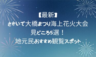 【最新】さかいで大橋まつり海上花火大会の見どころ5選！地元民おすすめ観覧スポット