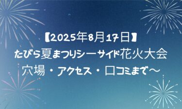 【2025年8月17日】たびら夏まつりシーサイド花火大会！穴場・アクセス・口コミまで～