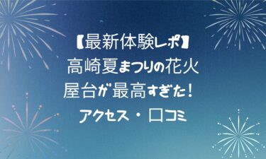 【最新体験レポ】高崎夏まつりの花火と屋台が最高すぎた！アクセス・口コミ