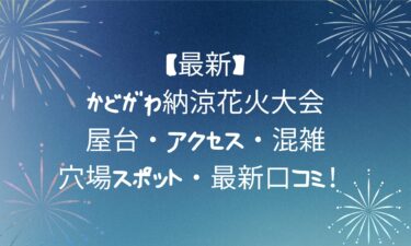 【最新】かどがわ納涼花火大会！屋台・アクセス・混雑・穴場スポット・最新口コミ！