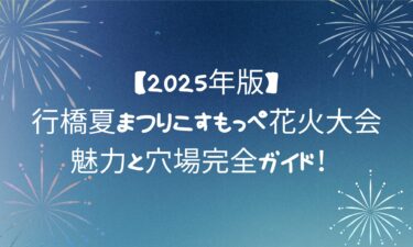 【2025年版】行橋夏まつりこすもっぺ花火大会の魅力と穴場完全ガイド！