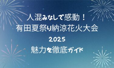 人混みなしで感動！有田夏祭り納涼花火大会2025の魅力を徹底ガイド